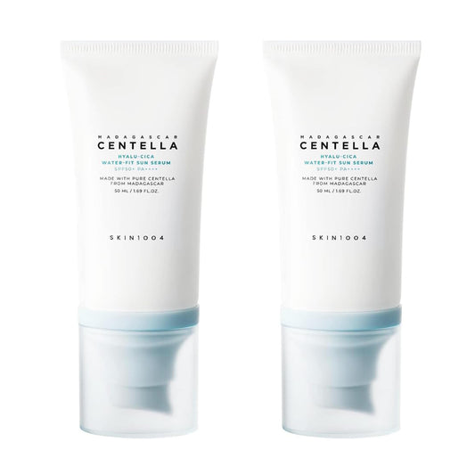 PACK OF 2 SKIN1004 Madagascar Centella Hyalu-CICA Water-fit Sun Serum Sunscreen SPF 50 PA++++, 50ml, for All Skin Types, Quick-Absorbing, Non-Greasy, Hypoallergenic, with Centella Asiatica Extract & Hyaluronic Acid