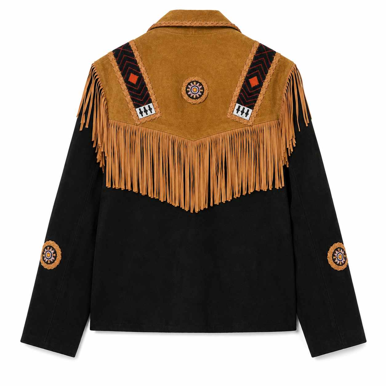 Two-Tone Suede Western Fringe Jacket