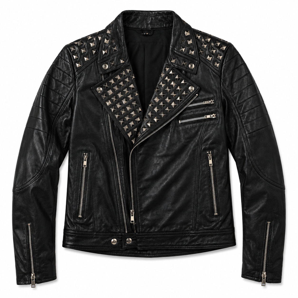 Pyramid-Stud Biker Jacket