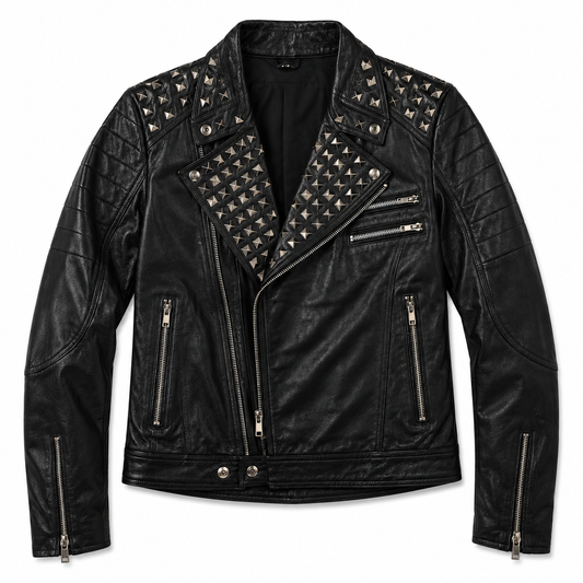 Pyramid-Stud Biker Jacket